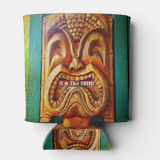 Tiki Time Fun Fierce Cool Retro Tropical Blikjeskoeler (Achterkant)