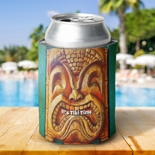 Tiki Time Fun Fierce Cool  Retro Tropical Blikjeskoeler
