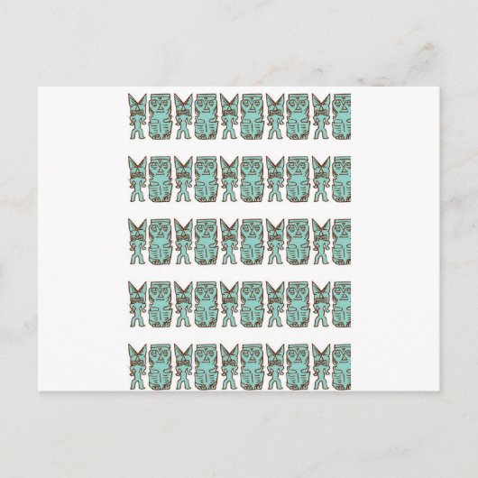 Tiki Time in Aqua Briefkaart (Voorkant)
