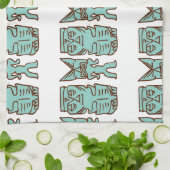 Tiki Time in Aqua Theedoek (Gevouwen)