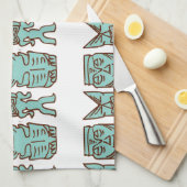 Tiki Time in Aqua Theedoek (Quarter Fold)