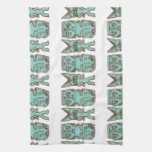 Tiki Time in Aqua Theedoek (Verticaal)