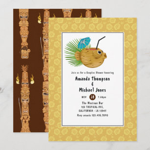 Tiki Time Luau Summer Beach Couples Shower Kaart