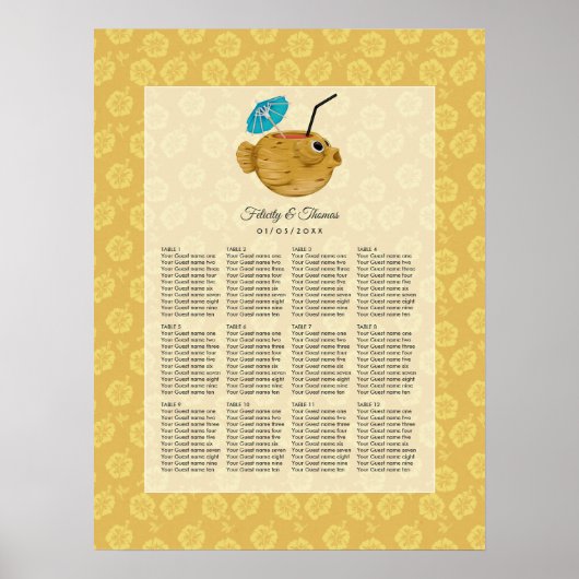 Tiki Time Luau Zomer Strand Bruiloft Poster (Voorkant)