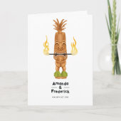 Tiki Time Luau Zomer Strand Bruiloft Programma (Voorkant)