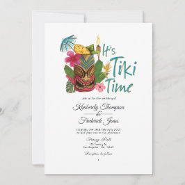 Tiki Time Luau Zomer Strand Huwelijk Kaart