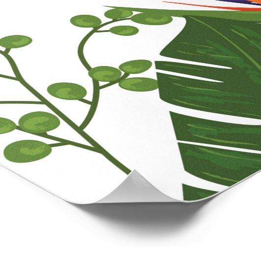 Tiki Time Luau Zomer Strand Huwelijk Welkom Poster (Hoek)