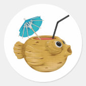 Tiki Time Luau Zomerstrand Ronde Sticker (Voorkant)