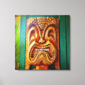 Tiki Time  Retro Hawaii Wood Tiki Gezicht Canvas Afdruk (Voorkant)