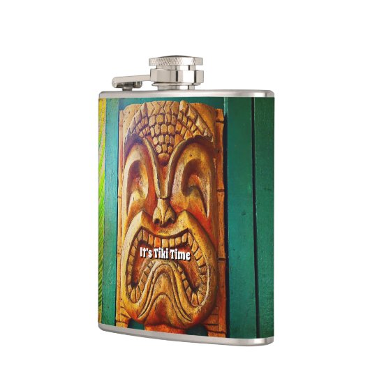 Tiki Time Tropical Cool Fun Fierce  Retro Heupfles (Links)