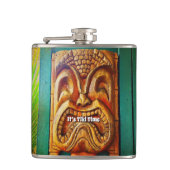 Tiki Time Tropical Cool Fun Fierce  Retro Heupfles (Voorkant)