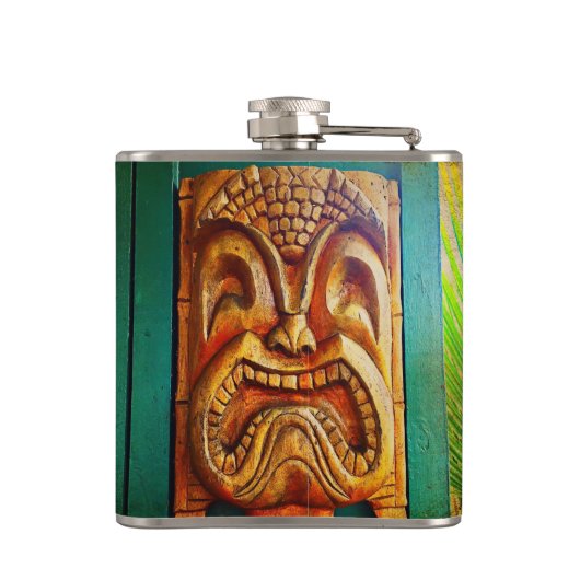 Tiki Time Tropical Cool Fun Fierce  Retro Heupfles (Achterkant)