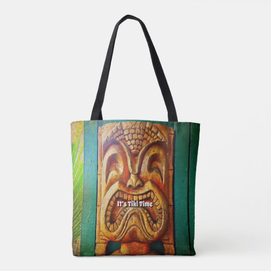 Tiki Time Tropical Fun Fierce Cool Retro Tote Bag (Achterkant)