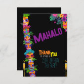 Tiki Time Verjaardagsfeest Bedankkaart (Voorkant / Achterkant)