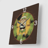 Tiki Time Vierkante Klok (Hoek)