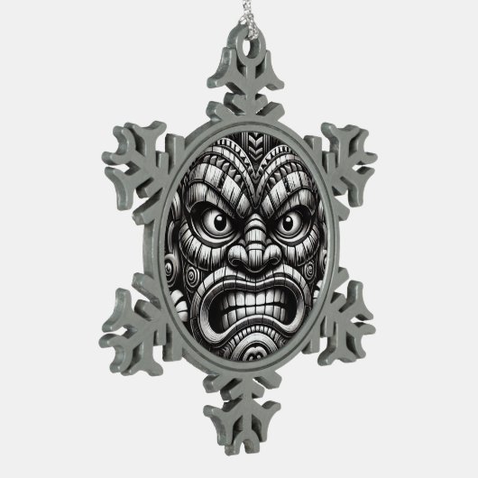 Tiki Tin Sneeuwvlok Ornament (Links)