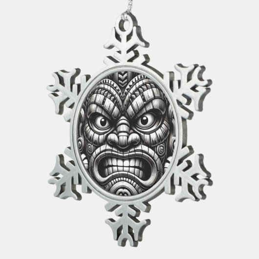 Tiki Tin Sneeuwvlok Ornament (Rechts)