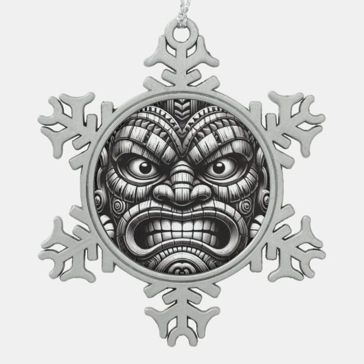 Tiki Tin Sneeuwvlok Ornament (Voorkant)