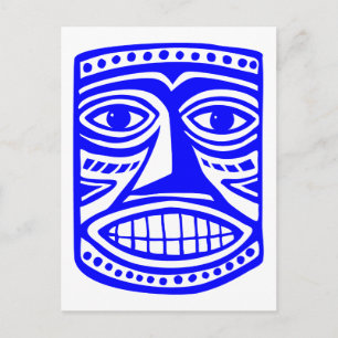 Tiki Toby - Blauw Briefkaart