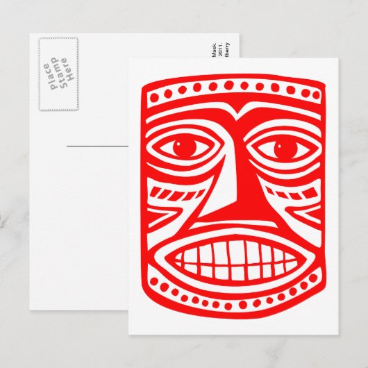 Tiki Toby - Red Briefkaart (Voorkant / Achterkant)