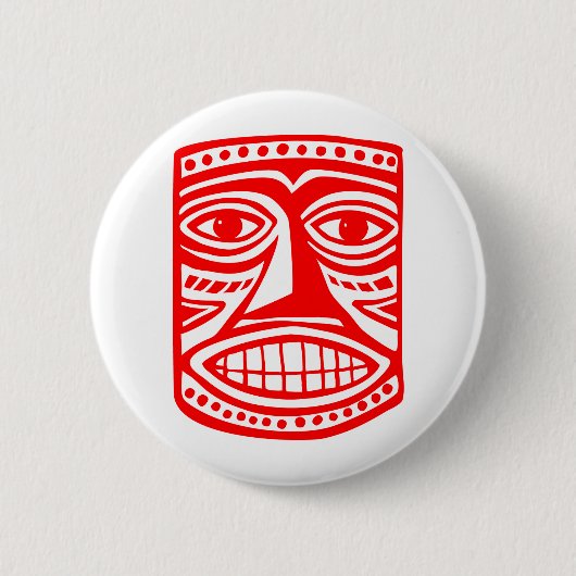 Tiki Toby - Red Ronde Button 5,7 Cm (Voorkant)