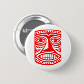 Tiki Toby - Red Ronde Button 5,7 Cm (Voorkant /achterkant)