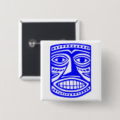 Tiki Toby - Red Vierkante Button 5,1 Cm (Voorkant /achterkant)