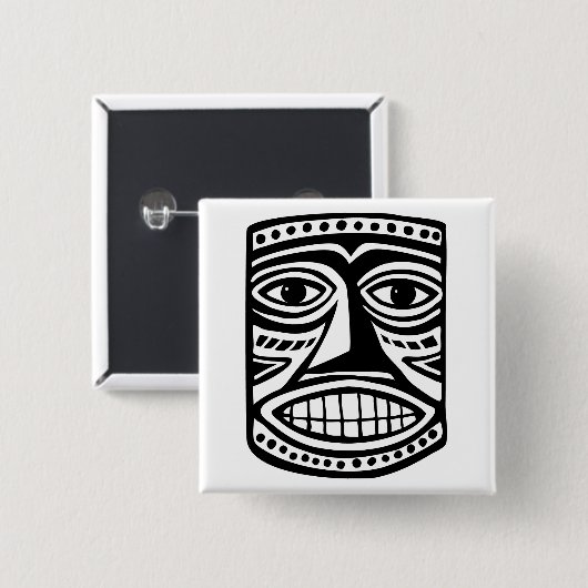 Tiki Toby Vierkante Button 5,1 Cm (Voorkant /achterkant)