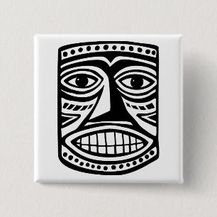 Tiki Toby Vierkante Button 5,1 Cm