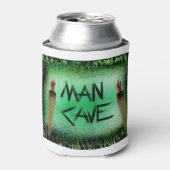 Tiki Torch Man Grot Groen Blikjeskoeler (Blikje Voorkant)