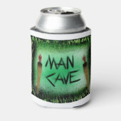 Tiki Torch Man Grot Groen Blikjeskoeler (Blikje Achterkant)