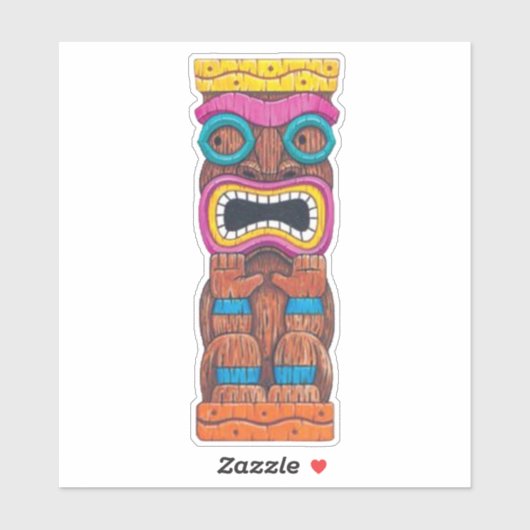 Tiki Totem 1 Sticker (Vel)