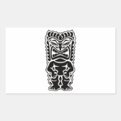 tiki totem rechthoekige sticker (Voorkant)