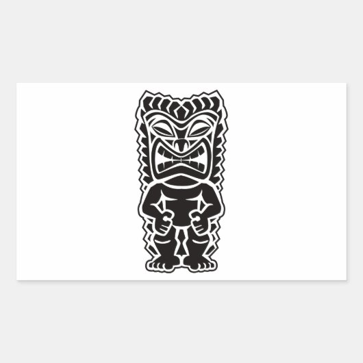 tiki totem rechthoekige sticker (Voorkant)