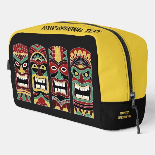 Tiki Totems aangepaste naam & tekst Toilettasje (Rechterhoek)