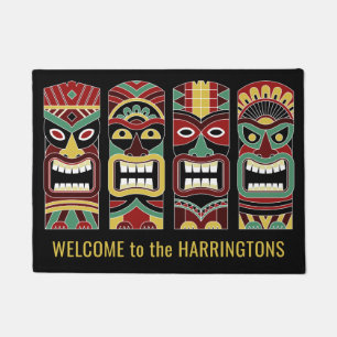 Tiki Totems aangepaste tekstdeurmat Deurmat