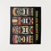 Tiki Totems aangepaste teksttapestry Wandkleed (Voorkant)