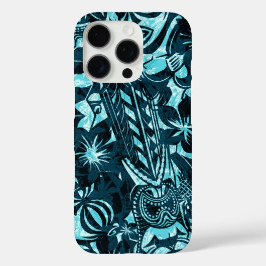 Tiki Trader Hawaiian Blauwgroen Case-Mate iPhone Case (Achterkant)