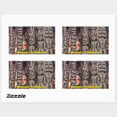 Tiki Tribal Council, Big Island Hawaii Rechthoekige Sticker (Vel)