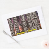 Tiki Tribal Council, Big Island Hawaii Rechthoekige Sticker (Envelop)