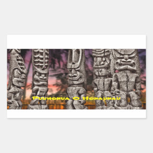 Tiki Tribal Council, Big Island Hawaii Rechthoekige Sticker