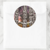 Tiki Tribal Council, Kona Hawaii Ronde Sticker (Tas)