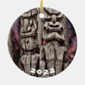 Tiki Tribal Council, twee kanten, Keramisch Ornament (Achterkant)