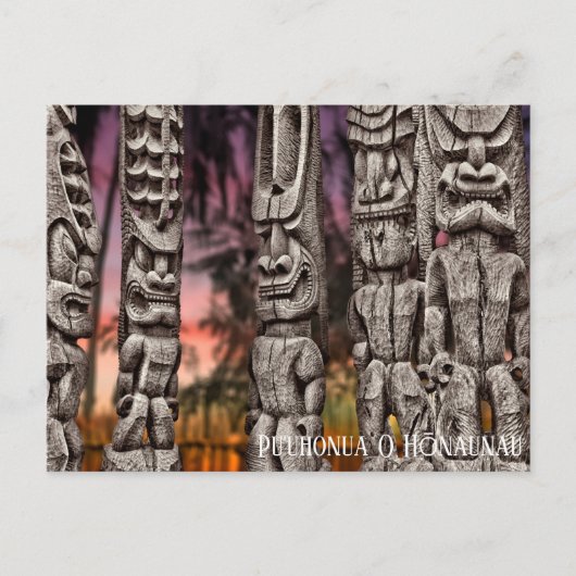 Tiki Tribale Raad met dramatische hemel, Briefkaar Briefkaart (Voorkant)