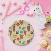 Tiki Tropical Cocktails Papieren Bordje (Feest)