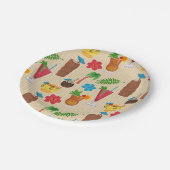 Tiki Tropical Cocktails Papieren Bordje (Gekanteld)