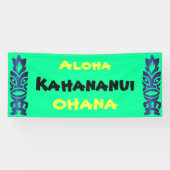 Tiki Tropical Hawaiian Aloha Ohana Familiereünie Spandoek (Horizontaal)