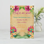 Tiki Tropical Hawaiian Luau Hula op Verjaardag Kaart (Staand voorkant)