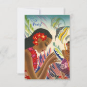 Tiki Tropical Lei Hawaiian Luau party INVITATON Kaart (Voorkant)
