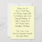 Tiki Tropical Lei Hawaiian Pool party INVITATON Kaart (Achterkant)